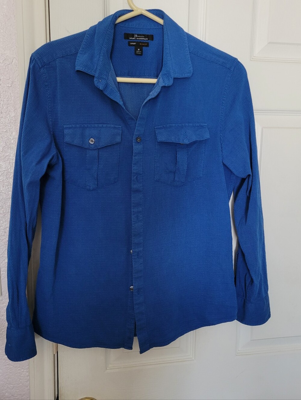 Marc anthonyMen’s Royal Blue Casual Button-Down Shirt